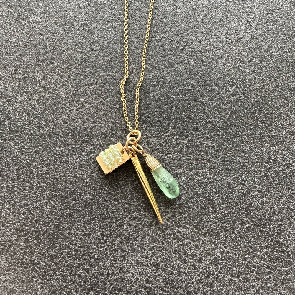 NWT Blue Ruby gold pendant necklace